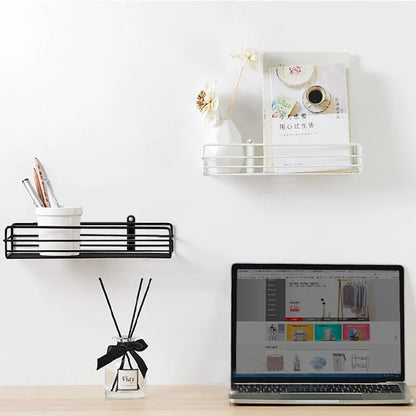 wall mounted multipurpose shelf with adhesive tapes by Metallics Home